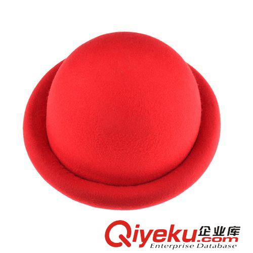 羊毛帽 YJG-679 羊毛禮帽小辣椒女士秋冬卷邊爵士蝴蝶結(jié)羊毛禮帽批發(fā)