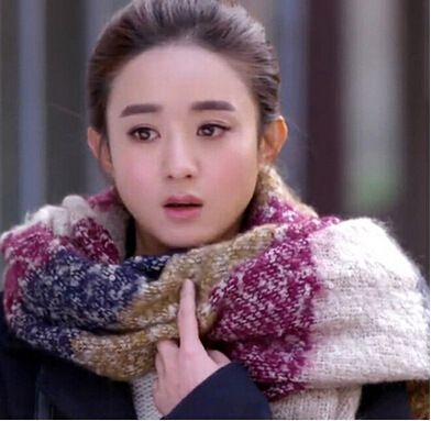 清倉tj 包郵 杉杉來了趙麗穎同款圍巾 拼色彩色保暖加厚圍脖針織披肩圍巾原始圖片2