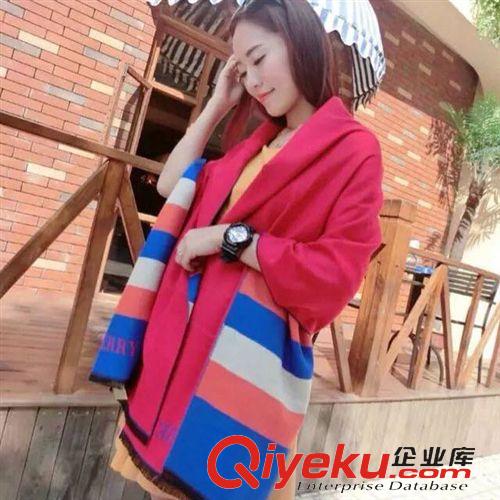 清倉tj 歐美新款保暖羊絨圍巾 H馬圍巾披肩兩用 加厚超長大長巾絲巾