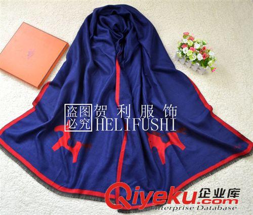 冬季保暖圍巾 時(shí)尚歐美圍巾 女 秋冬保暖小馬羊毛圍巾加厚超長保暖圍巾披肩兩用原始圖片2