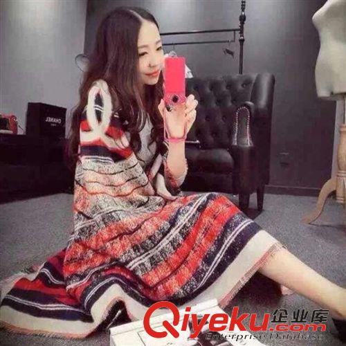 冬季保暖圍巾 歐美新款時尚太陽女神女士方巾圍巾 羊毛加厚保暖圍巾披肩兩用