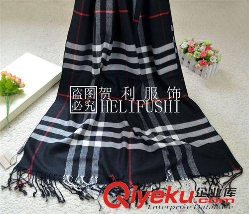 春秋絲巾 代購圍巾女秋冬gd英倫風(fēng)格子羊絨圍巾氣質(zhì)搓須保暖披肩圍巾兩用