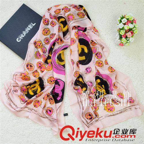 春秋絲巾 歐美B家經(jīng)典馬標(biāo)英倫格子雙面印花 刺繡不同印花男女通用圍巾披肩