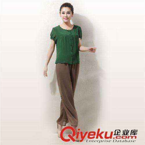 真絲服裝 女式真絲短袖T恤桑蠶絲襯衫波點(diǎn)上衣大碼女裝2014夏季爆款雪紡衫