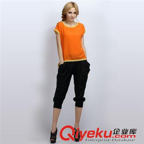 真絲服裝 歐美版桑蠶絲吊帶兩件套女式襯衫真絲短袖上衣大碼女裝胖MM雪紡衫