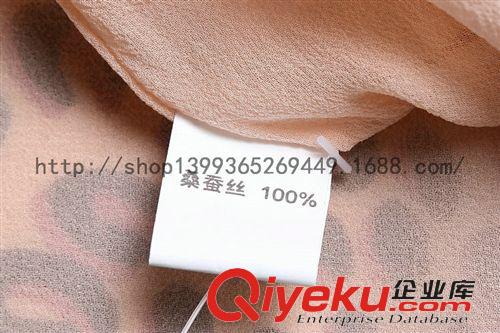真絲服裝 歐美款豹紋雪紡衫100桑蠶絲大碼女裝真絲連衣裙襯衫女式中長款T恤原始圖片3