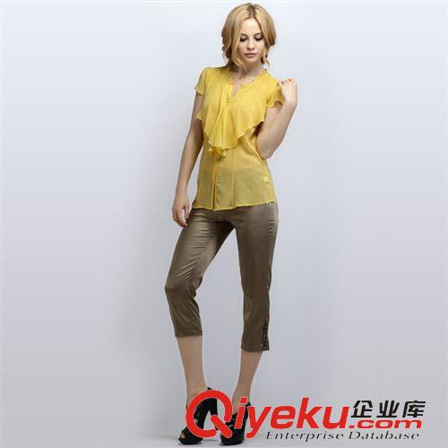 真絲服裝 桑蠶絲假兩件襯衫真絲女式上衣歐美寬松圓點雪紡衫中長款大碼女裝