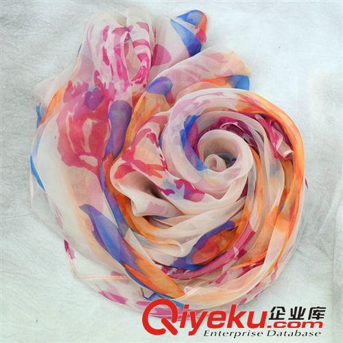 真絲圍巾/披肩 真絲東風紗紗巾桑蠶絲絲巾小碎花格子圍巾2015春秋新款超大披肩原始圖片3