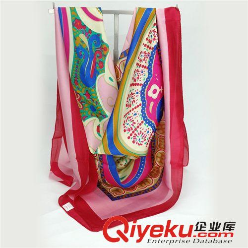仿真絲圍巾 上海故事50D雪紡緞大方巾仿真絲圍巾超大防曬沙灘巾披肩秋季新款原始圖片2