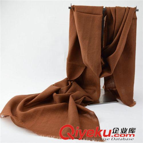 羊毛/混紡圍巾 100羊毛圍巾純色保暖羊絨披肩秋冬大紅黑色圍脖上海故事zp原始圖片2