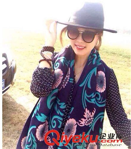 羊絨圍巾&披肩 冬季圍巾女 林志玲同款歐美圍jin披肩兩用超長 羊絨{yl}手感圍脖原始圖片3