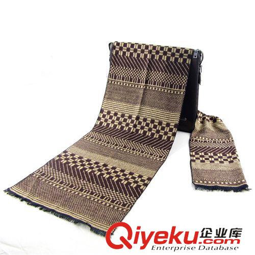 仿羊絨圍巾&披肩 【實(shí)體店批發(fā)】男士羊絨圍巾 秋冬小格子時(shí)尚棉圍jing 廠(chǎng)家直銷(xiāo)原始圖片2
