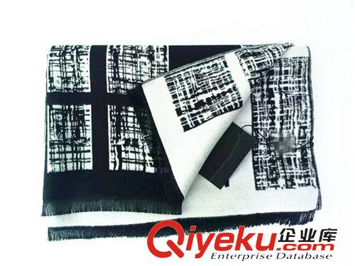 gd品質圍巾&披肩 2015新款格子羊絨{yl}手感圍巾 超長款圍jin披肩兩用冬季爆款圍脖原始圖片3