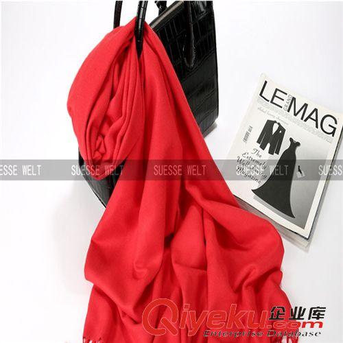 女士披肩 歐單經(jīng)典純色圍巾披肩兩用超長(zhǎng)羊絨{yl}手感手編精梳時(shí)尚空調(diào)圍脖