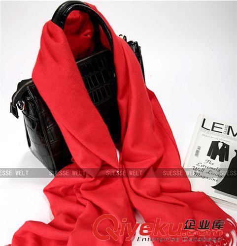 女士披肩 歐單經(jīng)典純色圍巾披肩兩用超長(zhǎng)羊絨{yl}手感手編精梳時(shí)尚空調(diào)圍脖