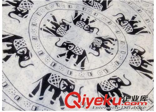 女士披肩 花兒少年許晴款黑白大象棉圍巾超長(zhǎng)女款羊絨{yl}手感披肩冬款圍脖