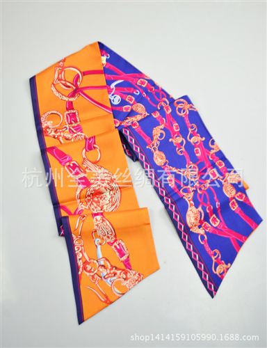 真絲長巾 全美zp真絲披肩批發(fā) 雙面印花女士長巾 max-twilly 時尚單品原始圖片2