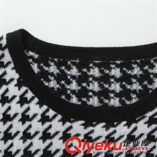 gd羊絨衫 14冬新款復(fù)古千鳥格加厚羊絨毛衣中長款{bfb}純山羊絨衫超保暖混批原始圖片3