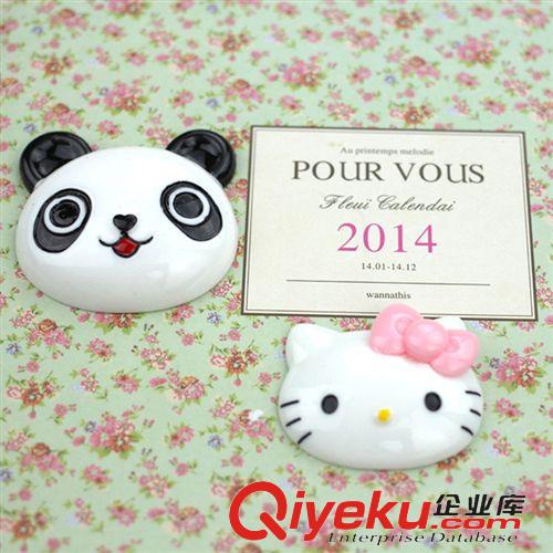 毛絨玩具樹脂配飾材料 2014新款樹脂kitty頭 熊貓頭 DIY配飾 靴子 帽子 包包配件4.5cm