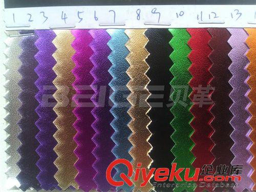 按工藝分類 B111-305金屬貼膜R61紋PU皮革 0.5MM細(xì)布底原始圖片3