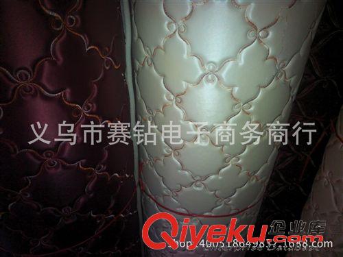 裝飾材料 義烏絎縫繡花皮革適用于裝潢裝飾軟包移門背景酒店KTV家居吸音