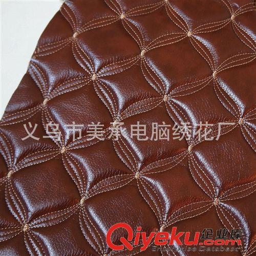 熱銷款式 工廠銷售一公分刺繡皮革 黑色格子移門軟包皮革 展柜海綿皮革