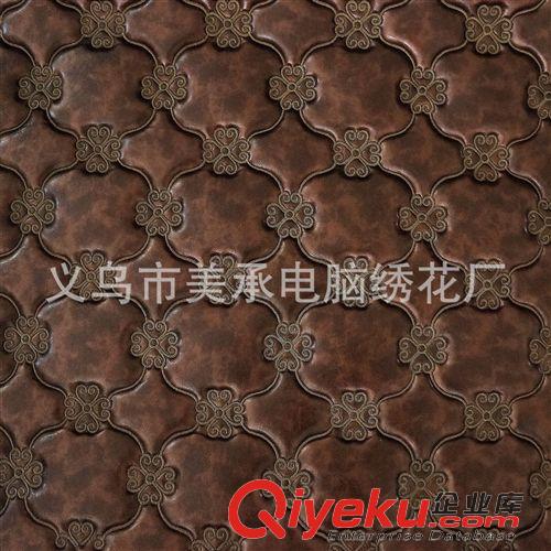 新款上市 廠家長期供應 海綿刺繡皮革 合成刺繡皮革 移門皮革刺繡 量大從優原始圖片2