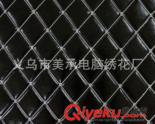 軟包皮革 工廠銷售一公分刺繡皮革 黑色格子移門軟包皮革 展柜海綿皮革