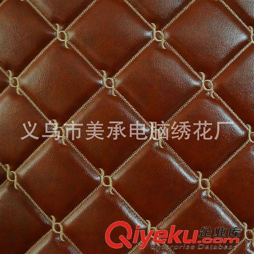 軟包皮革 廠家批發移門皮革 定做海綿繡花皮革原始圖片3