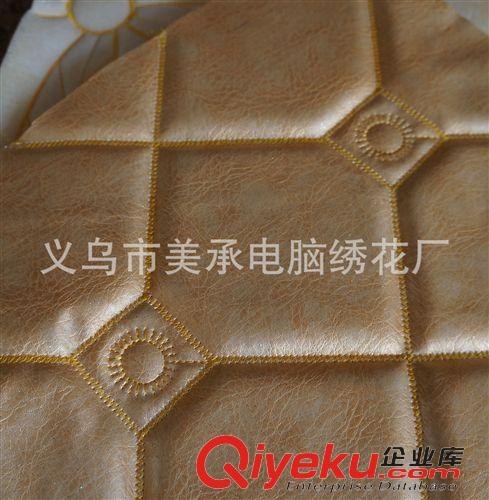 汽車用品皮革 義烏工廠銷售藝術(shù)刺繡皮革 軟包皮革原始圖片2