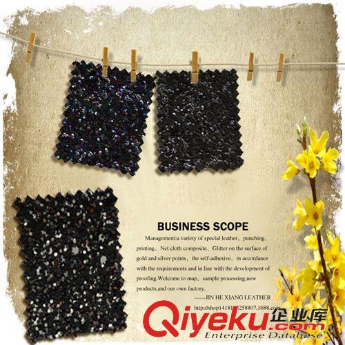 粗砂蕾絲皮革系列 【廠家直銷】高品質亮光粗砂格利特皮革面料底PU原始圖片3