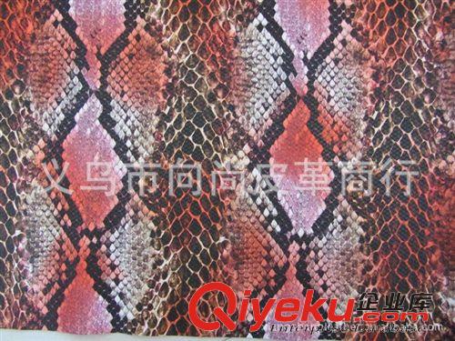 蛇紋系列 【紡織皮革城】批發(fā)箱包皮帶面料 新版大花蛇紋 PU pvc 皮革原始圖片3