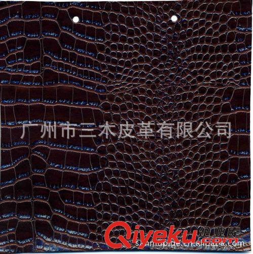 裝飾革 供應半PU皮革面料 鱷魚紋皮料 沙發革 箱包革 起毛底 耐刷