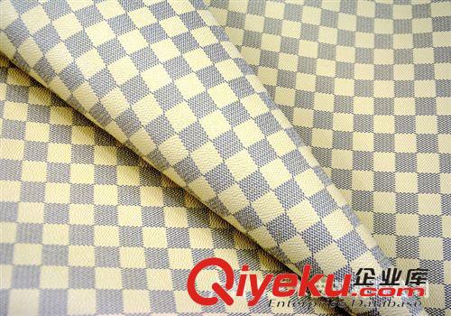 方格紋 供應(yīng)印花革 方格紋 格仔紋 半PU皮革面料 印刷革 人造革 耐磨原始圖片3