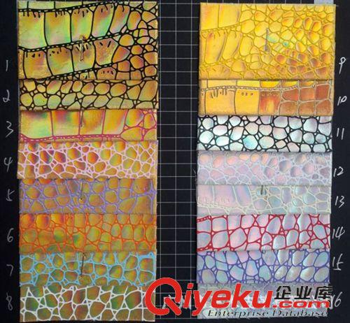 金屬革 現貨供應金鱷魚紋 金屬革 雙色PU人造革 皮革面料 鞋材革