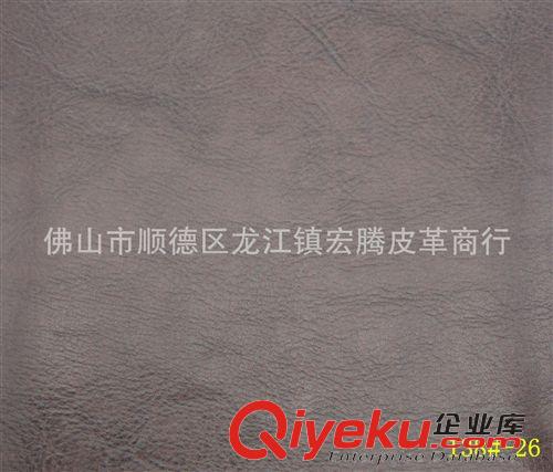 油蠟皮 仿真皮 佛山供應PVC人造革45米/卷瘋馬紋起毛底軟包雙色油蠟皮138#-24原始圖片2