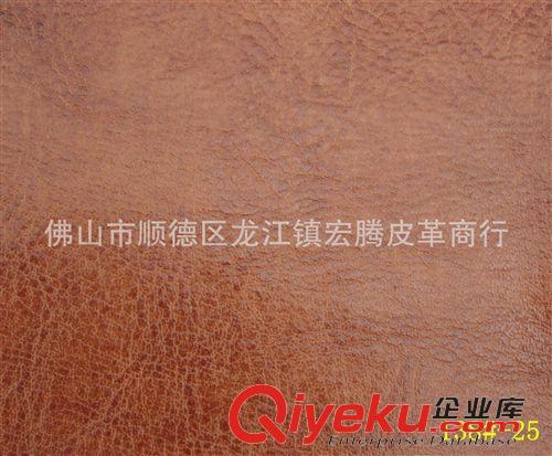 油蠟皮 仿真皮 佛山供應PVC人造革45米/卷瘋馬紋起毛底軟包雙色油蠟皮138#-24