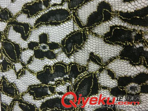 蕾絲/網布 SQ104#廠家大量現貨直銷 時尚女款 金線蕾絲面料原始圖片3