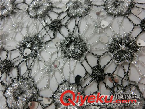 珠片 SQ059#廠家直銷水溶金銀線繡花   服裝面料原始圖片3