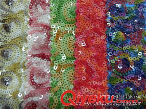 繡花布 SQ059#  【廠家直銷】網(wǎng)布繡珠片珠片繡立體繡 繡布 繡花服裝面料