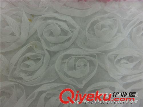 繡花布 SQ059#精品玫瑰花型歐根紗盤帶玫瑰花時裝面料 gd時尚繡花布原始圖片3
