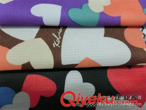 尼龍布 SQ081#    爆版愛心印花面料 童裝羽絨服棉服面料 防水羽絨面料原始圖片2