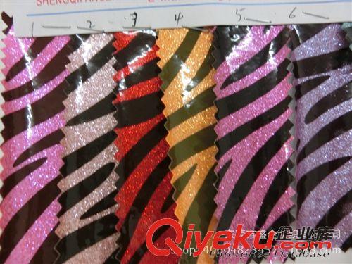 PVC皮革 SQ091#批發(fā)新款水晶斑馬紋PVC格力特皮革面料 高品質(zhì)皮革批發(fā)原始圖片3