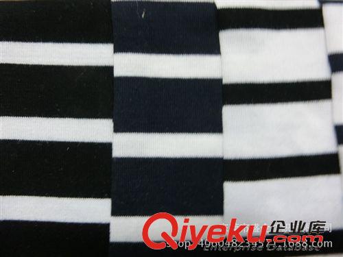 條紋 SQ058#現(xiàn)貨供應(yīng)40支人棉拉架黑白色織條紋針織布面料 T恤背心面料原始圖片3