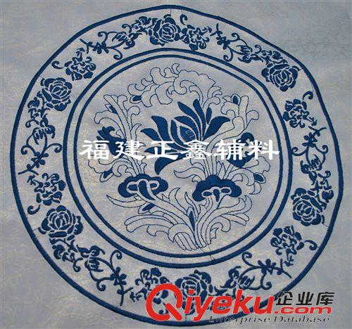 印花裝飾革 移門裝飾材料 {zx1}移門繡花 青花瓷繡花 繡花皮革 移門刺繡原始圖片2