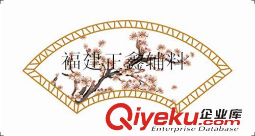 印花裝飾革 雕刻移門印花皮革 噴繪寫真YHP-16 軟包印花 扇形鳥語花香系列原始圖片3