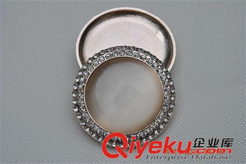 貼片鉆飾 精雕移門配件 xz-01 6cm圓形大貓眼鑲鉆貼片 電鍍合金玫瑰金原始圖片2