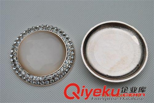 貼片鉆飾 精雕移門配件 xz-01 6cm圓形大貓眼鑲鉆貼片 電鍍合金玫瑰金原始圖片3