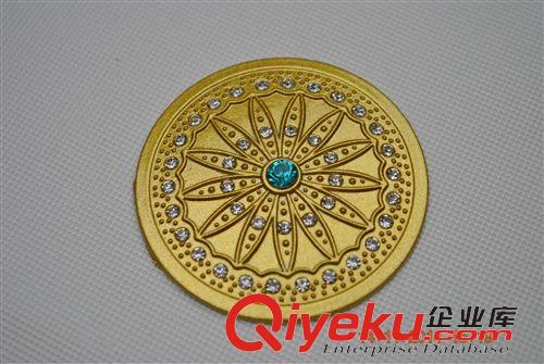 貼片鉆飾 6CM合金鑲鉆裝飾 移門貼鉆 圓形鉆石 金黃色鑲鉆圓型鉆 ZS-06鉆飾原始圖片2