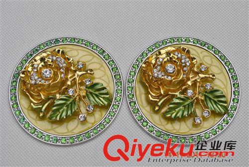 貼片鉆飾 6公分合金鉆花 圓形飾品 合金鑲鉆 雕刻移門輔料 ZS-05A鉆玫瑰花原始圖片2